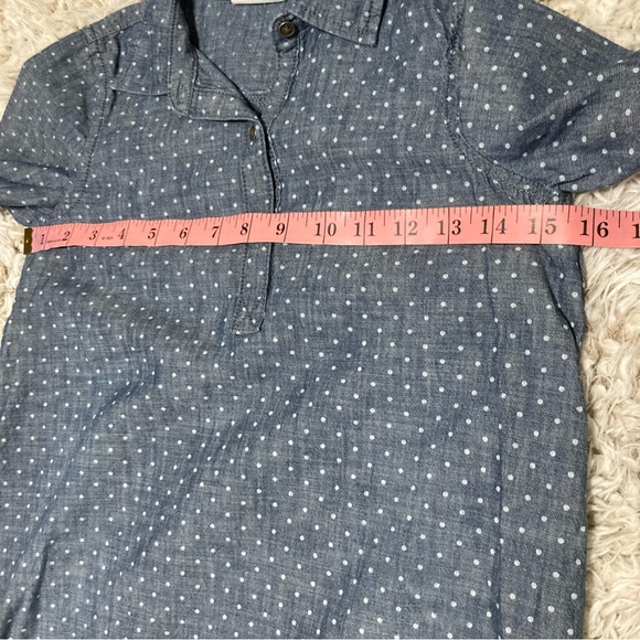 Girls Crazy 8 Chambray Denim Blue Polka Dot Dress Size 8 - Picture 7 of 8